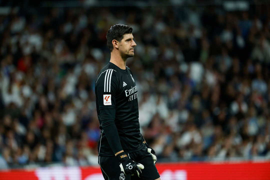 El guardameta belga del Real Madrid, Thibaut Courtois, en una imagen de archivo de esta temporada. EFE / Juanjo Martín.