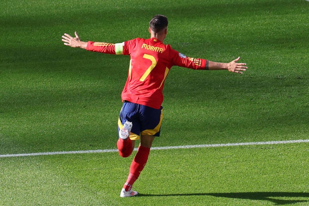 Alvaro Morata durante el partido del grupo B de la UEFA EURO 2024 entre España y Croacia en Berlín, Alemania, el 15 de junio de 2024. EFE/EPA/ABEDIN TAHERKENAREH